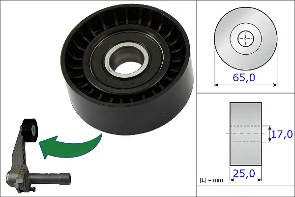 INA Spannrolle, Keilrippenriemen 531086610 für Vaughall MINI Peugeot DS