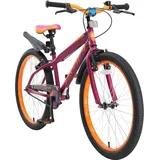 Bikestar Kinder Fahrrad ab 9 Jahre | 24 Zoll Urban Jungle Kinderrad | Berry Orange - Rot