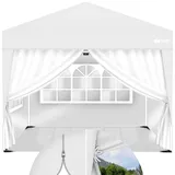 tillvex® 4X Seitenwand für Pavillon 3x3m | Faltpavillon Seitenteile wasserabweisend | Seitenfenster & Reißverschluss | Seitenwände für Gartenzelt Partyzelt