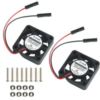 MakerHawk 2 x Mini Lüfter Bürstenlose Lüfter Kühler Trennschnittstelle DC 3,3 V 5 V 30x30x7 mm kompatibel mit Raspberry Pi 2B / 3B / 3B + / 4B und Pi Zero/Zero W