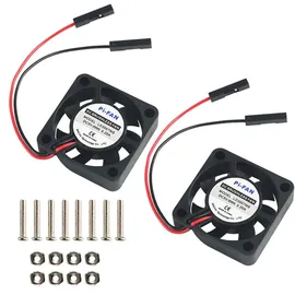 MakerHawk 2 x Mini Lüfter Bürstenlose Lüfter Kühler Trennschnittstelle DC 3,3 V 5 V 30x30x7 mm kompatibel mit Raspberry Pi 2B / 3B / 3B + / 4B und Pi Zero/Zero W