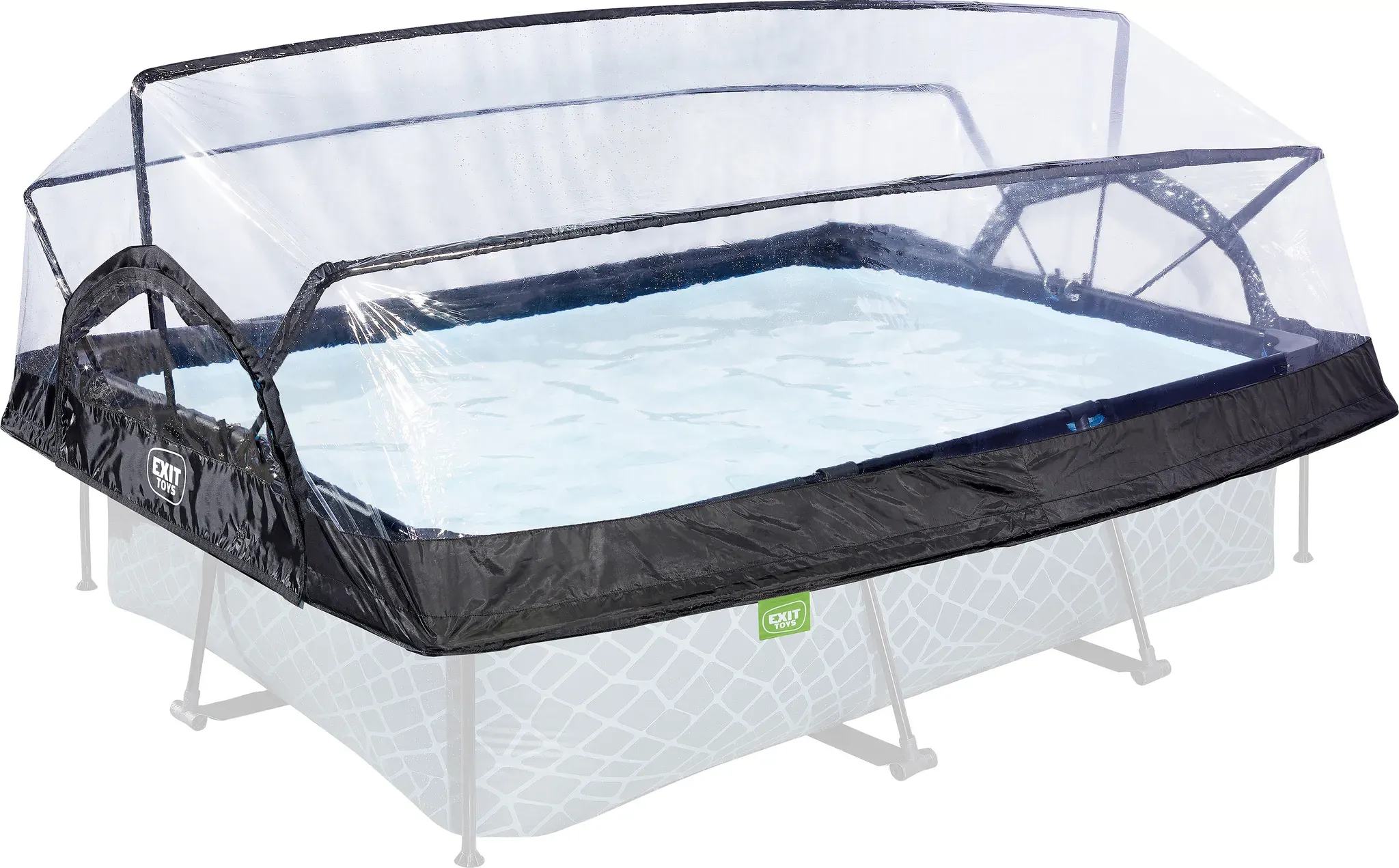 Poolverdeck EXIT "multifunktionale Abdeckung", transparent, B:220cm H:85cm T:150cm, Polyvinylchlorid (PVC), Verdecke, zur Befestigung an Framepools