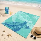 Siegvoll sandfreie Stranddecke 200x140 cm – wasserdichte Picknickdecke, Ultraleicht & kompakt, inkl. 4 Heringen zur Windsicherung, ideale Faltbare Strandmatte für Strand, Reisen, Camping & Outdoor