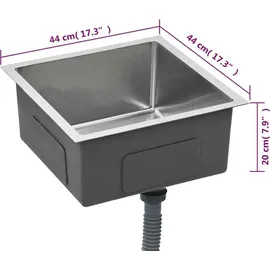 vidaXL Handgefertigte Küchenspüle Edelstahl