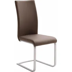 Freischwinger MCA FURNITURE "Paulo 1", braun (braun, edelstahl gebürstet), B:42cm H:102cm T:58cm, Stühle, Stuhl belastbar bis 120 kg