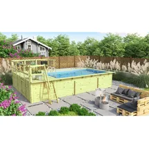 Karibu Rechteck Pool Modell 3 Variante C 530 x 350 x 124 cm