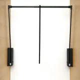 Servetto Junior Kleiderlift für Schrank 770-1200mm Kleiderstange ausklappbar und stufenlos verstellbar Tk 10kg, schwarz
