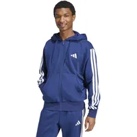 Adidas Herren Essential Three Stripes Fleece Zipper Hoodie, Dark