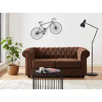 vente-unique Sofa 2-Sitzer - Microfaser - Vintage-Look - CHESTERFIELD