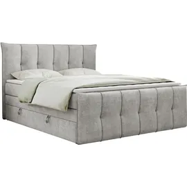MKS King Boxspringbett 180 x 200 cm H4 Hellgrau