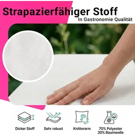 nyvi Biertischhussen Set NYVIGala Weiß - 3-teiliges Hussen-Set für Bierzeltgarnitur - Tischhusse für 220x25 cm Sitzbänke - Weiß