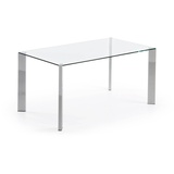 Kave Home Esstisch Corner 162 x 92 cm Glas Silber Chrom