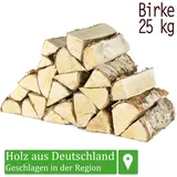 Flameup - Brennholz Kaminholz Birkenholz Holz 25 kg Birke Für Ofen und Kamin Kaminofen Feuerschale Grill Feuerholz Holzscheite Wood 25 cm