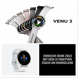 Garmin Venu 3 steinweiß / silber mit Silikonarmband