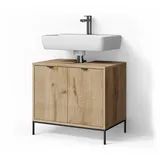 livinity Waschtischunterschrank 2 Türen 70 x 63 x 45,1 cm Braun