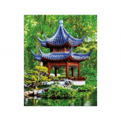 Pagode im japanischen Garten Malen nach Zahlen