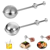 2 Stück Teesieb Für Losen Tee, Edelstahl Vollporiger Teefilter, Auch Verwendbar Als Mehlsieb Edelstahl, Sieben Von Zucker, Mehl, Gewürzen Und Kakaopulver Usw