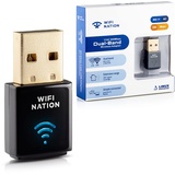 WiFi NationWLAN-Dongle Mini 802.11ac AC600 USB WLAN-Adapter, Chipsatz: Realtek RTL8811AU, Dual Band 2,4 GHz oder 5 GHz, Windows, MacOS und Linux unterstützt