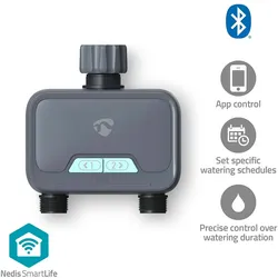 Nedis SmartLife Intelligente Wassersteuerung - Bluetooth - Batteriebetrieben - IP54 - Max. Wasserdruck: 8 Bar - Android / IOS