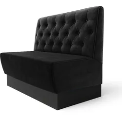 Meyer S | Gastrobank | B:H 120 x 100 cm | Schwarz | Chesterfield | Samt