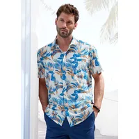 John Devin Hawaiihemd JOHN DEVIN "Regular fit" Gr. XL (43/44), N-Gr, beige (creme-bedruckt) Herren Hemden Kurzarm, Freizeithemd mit Palmendruck aus reiner Baumwolle