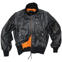 Mil-Tec Bundeswehr Fliegerjacke Leder Import schwarz, 54