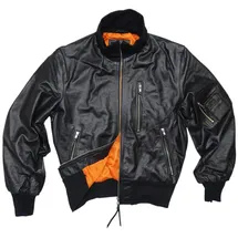 Mil-Tec Bundeswehr Fliegerjacke Leder Import schwarz, 54