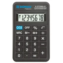 Donau Elektronik Taschenrechner Donau TECH/K-DT2085-01 8-Stellig Wurzelfunktion/ 114x69x18mm/ Farbe: Schwarz/Rechner mit 8-stelliger Anzeige/Batteriebetrieb/Kompaktes Design
