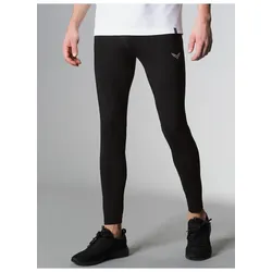 Leggings TRIGEMA "TRIGEMA Leggings aus Polyester/Elastan", Herren, Gr. XXXL, US-Größen, schwarz, 85% Polyester (Bioactive), 15% Elastan, Basic, Hosen