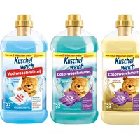 3x1100ml Kuschelweich Color- & Voll- Waschmittel flüssig | 3 Duftsorten | 66WL