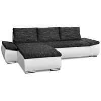 JVmoebel Sofa Designer Modernes Ecksofa L-form Bettfunktion Couch Leder Sofas, Made in Europe schwarz