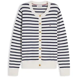 Tommy Hilfiger Strickjacke in Blau-weiß-schwarz gestreift XL