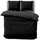one-home Bettgarnitur Unifarben Schwarz 200 x 220 cm + 2 x 80 x 80 cm