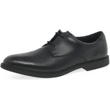 CLARKS Jungen Scala Loop Y Derbys, Schwarz Black Leather Black Leather,38 EU