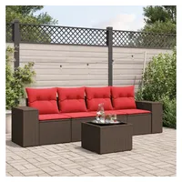vidaXL 5-teiliges Gartensofa-Set Loungesofa braun