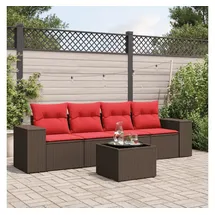 vidaXL 5-teiliges Gartensofa-Set Loungesofa braun