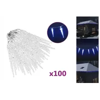 VidaXL Eiszapfen-Lichterkette 100 Stk. Blau Acryl