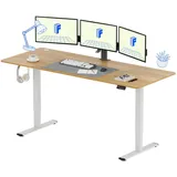 FLEXISPOT Elektrischer Höhenverstellbarer Schreibtisch 200 x 80 cm, Ergonomischer Tischplatte, Steh-Sitz Tisch Computertisch, einfache Montage, Adjustable Desk(Ahorn)