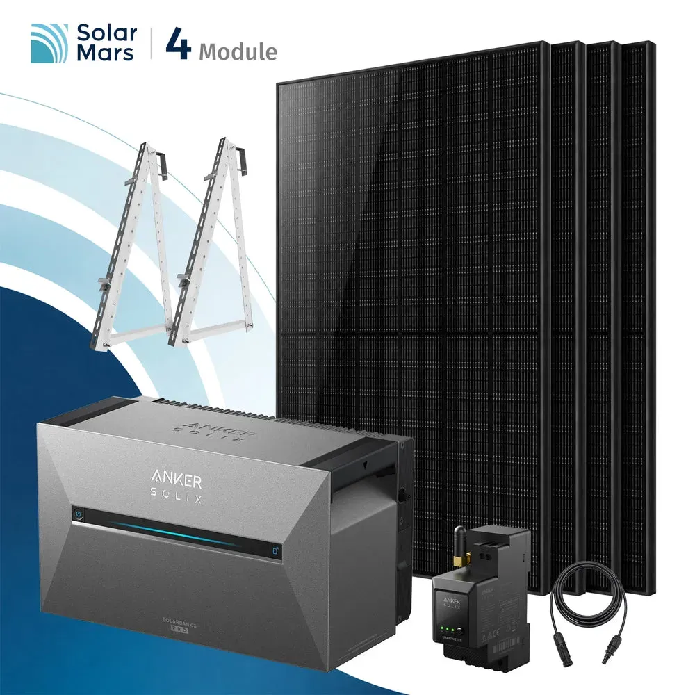 Balkonkraftwerk 2000 Watt mit Speicher Anker SOLIX Solarbank mit MC4 Solarkabel Set - 1x Solarbank E2700 PRO / Ohne Erweiterungsakku / Balkon
