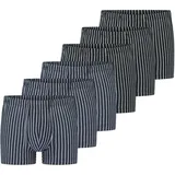 SCHIESSER Retro Short / Pant gestreift blau / schwarz S 6er Pack