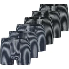 SCHIESSER Retro Short / Pant gestreift blau / schwarz S 6er Pack