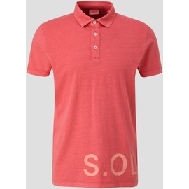 s.Oliver - Poloshirt mit Label-Print, Herren, Orange, XL