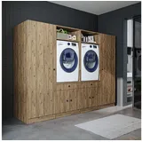 roomart Waschmaschinenumbauschrank 254 x 184 x 67 cm Beige