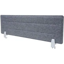 Mendler Tischtrennwand HWC-G76, Büro-Sichtschutz Schreibtisch Pinnwand, Schallschutz Stoff/Textil mit Prägung ~ 100x30cm grau