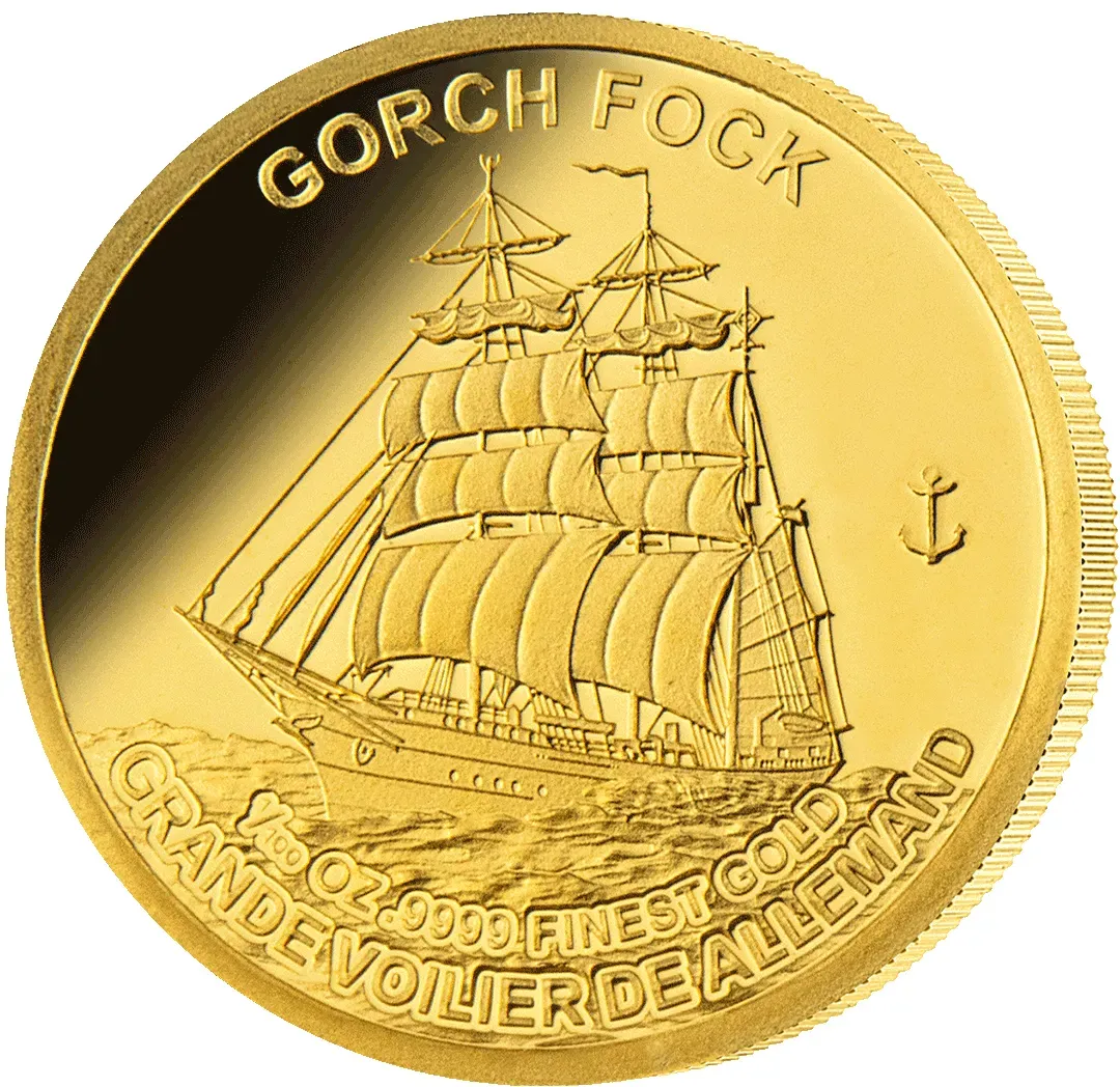 6er-Set Goldmünzen Windjammer