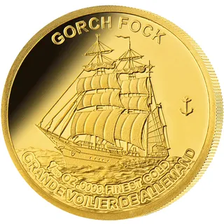 6er-Set Goldmünzen Windjammer