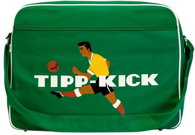 Schultertasche LOGOSHIRT "Tipp Kick", Damen, Gr. B/H/T: 12cm x 26cm x 36cm, grün, Baumwolle, bedruckt, mehrfarbig, Taschen, mit Tipp Kick-Frontdruck
