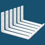 MLOQI 6 stück Regalhalterung, Regalwinkel Schwerlast, Regalhalter Metall, Schwerlastwinkel Wandhalterung Winkel Regal, 0,5 cm Dick Regalträger, Tragkraft 50 KG (Weiß 30 cm)