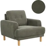 Beliani Sessel TUVE Cord 72 x 71 x 70 cm Dunkelgrün