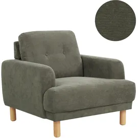 Beliani Sessel TUVE Cord 72 x 71 x 70 cm Dunkelgrün